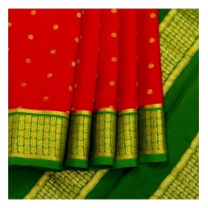 Kuberan Mysore Silk Red Green Saree [कुबेरन् मैसूरु कौशेय रक्तवर्ण हरितवर्ण शाटिका]